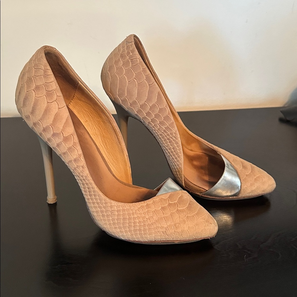 L.A.M.B by Gwen Stefani nude snakeskin with silver detail